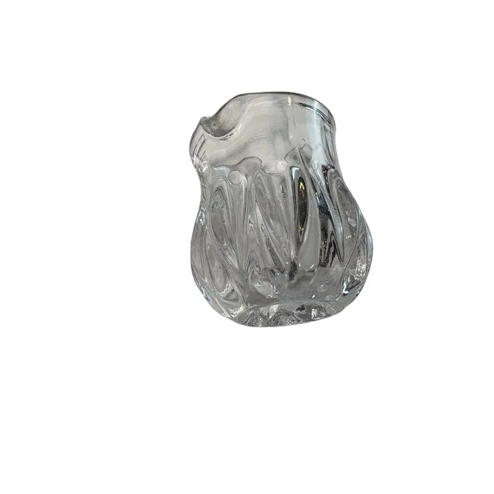 Vintage Clear Glass Individual Creamer with Textured‎ Pattern – Unbranded